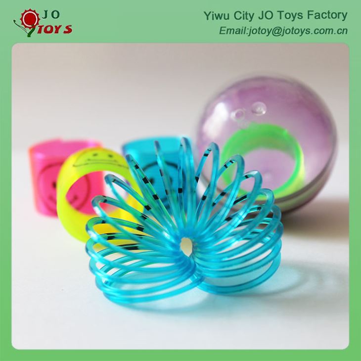Colorful Tramsparent Plastic Spring Smiley Slinky Capsule Toy