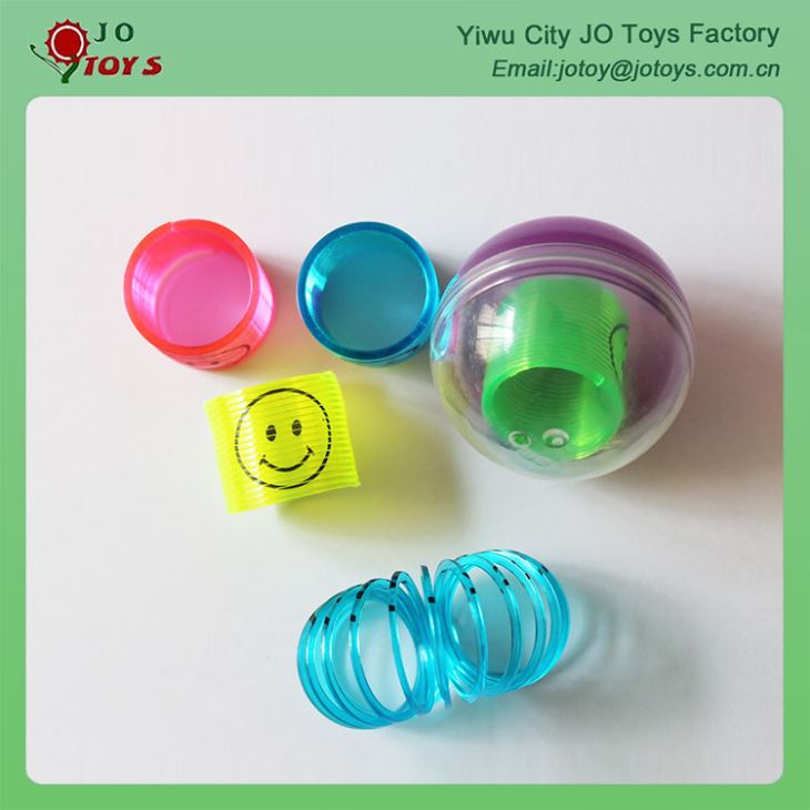 Colorful Tramsparent Plastic Spring Smiley Slinky Capsule Toy 4